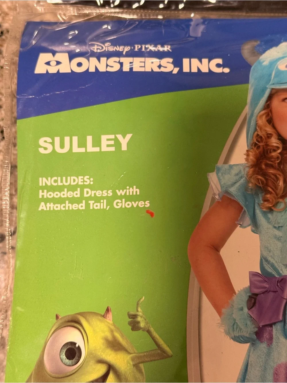 Spirit Halloween Monsters Inc. Toddler Sulley Dress Costume NWT Size 5T-6T